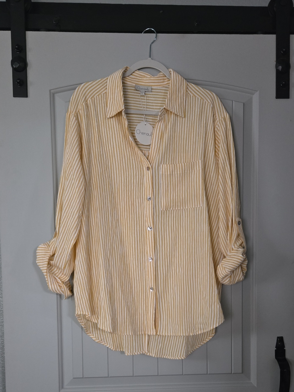 Chenault Yellow-Striped Button Down Shirt